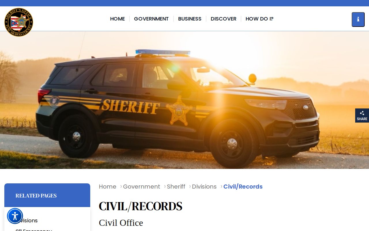 Tuscarawas County release records department links