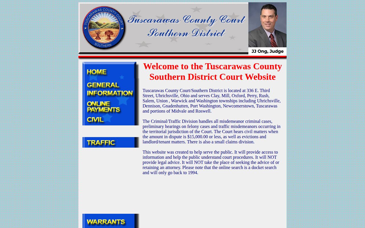 Tuscarawas County Court Southern District official site and record information
